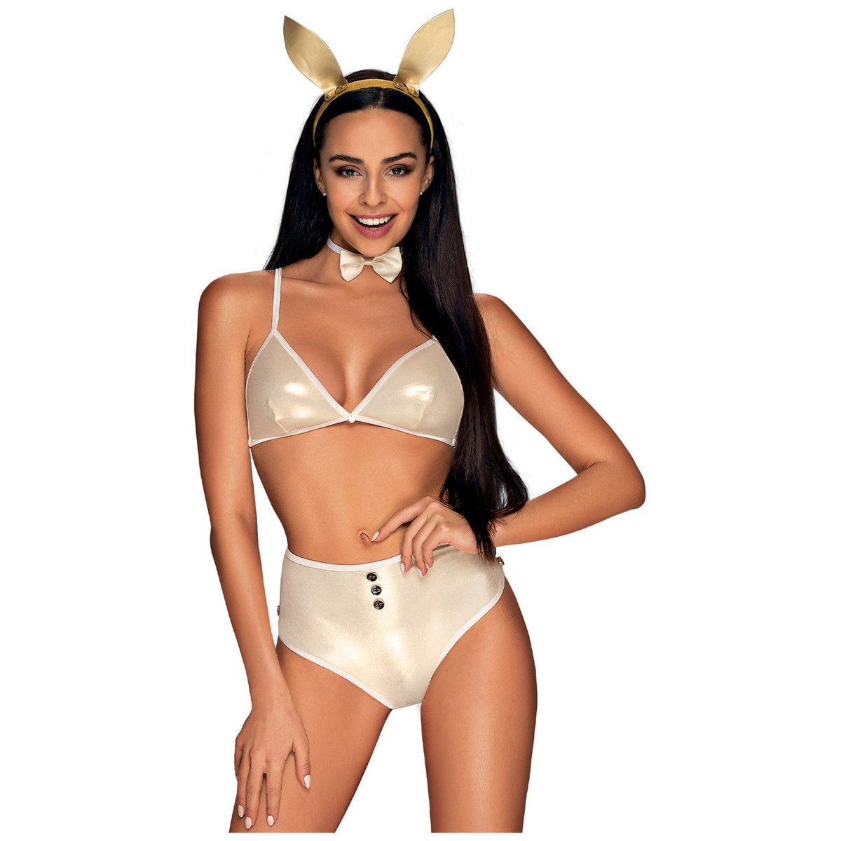 Obsessive Gold Bunny Costume - Gold - L/XL