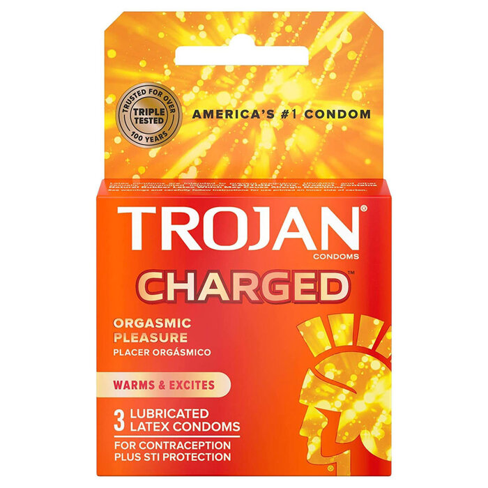 Trojan Intensified Charged Condoms - 3 Pack