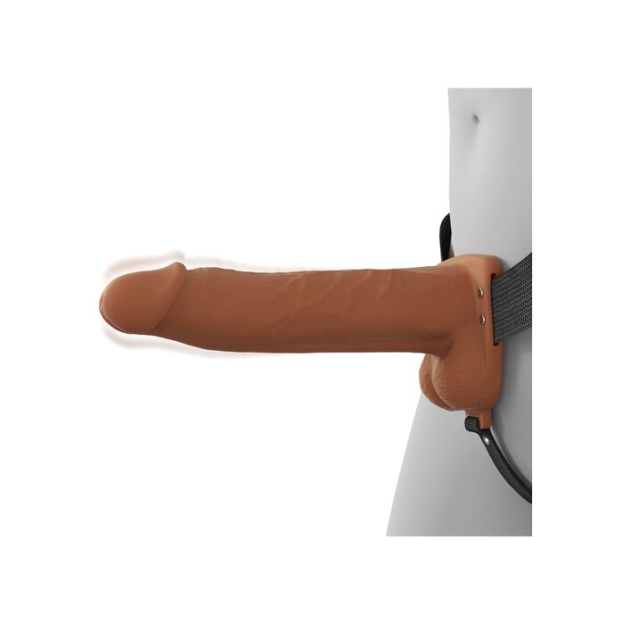 Fantasy X-Tensions Elite - Vibrating Hollow Silicone Strap-On - 8" - Caramel