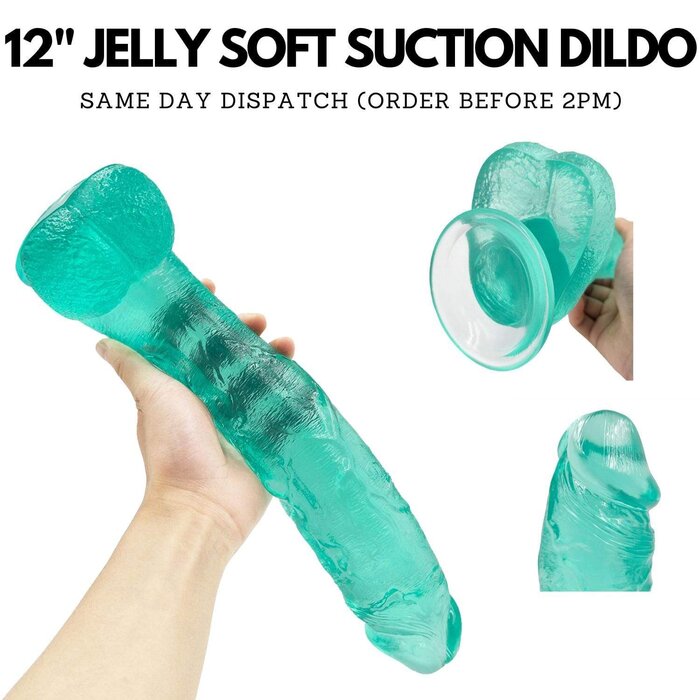 Spanksy 12" Green Suction Base Dildo for Ultimate Pleasure