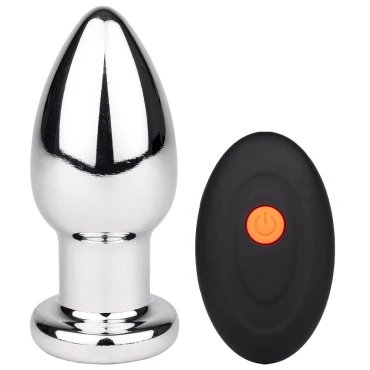 Rim Stim Metal Remote Butt Plug - 3.8 Inch
