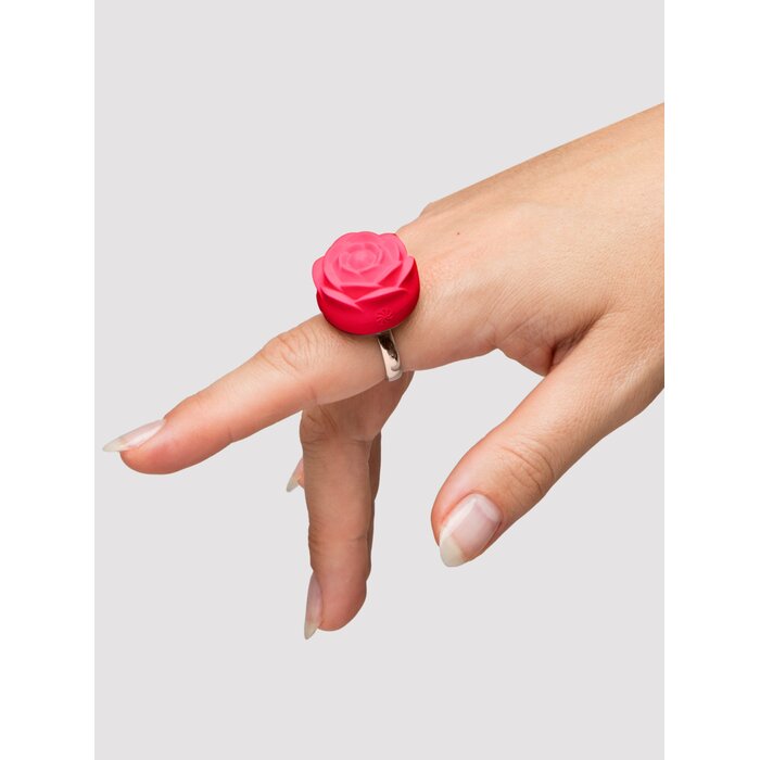 FIORE Rechargeable Vibrating Silicone Rose Ring - Red