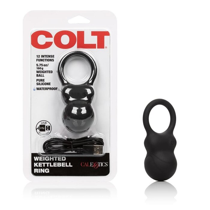 COLT Weighted Kettlebell Vibrating Cock Ring – 12‑Function Silicone