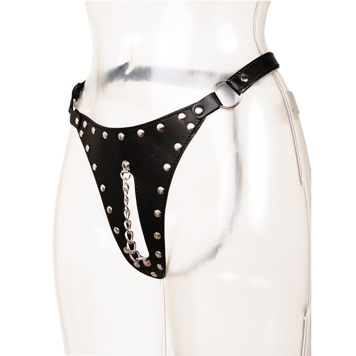 Zip Crotch Studded G-String - One Size
