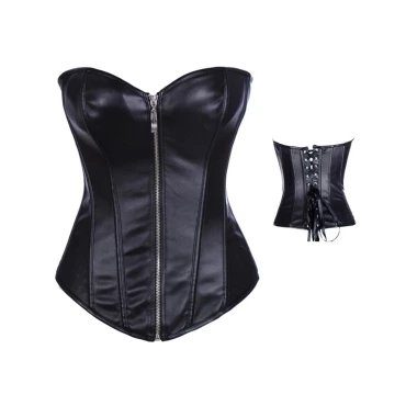 Siren In Command Faux Leather Corset & G-String - S