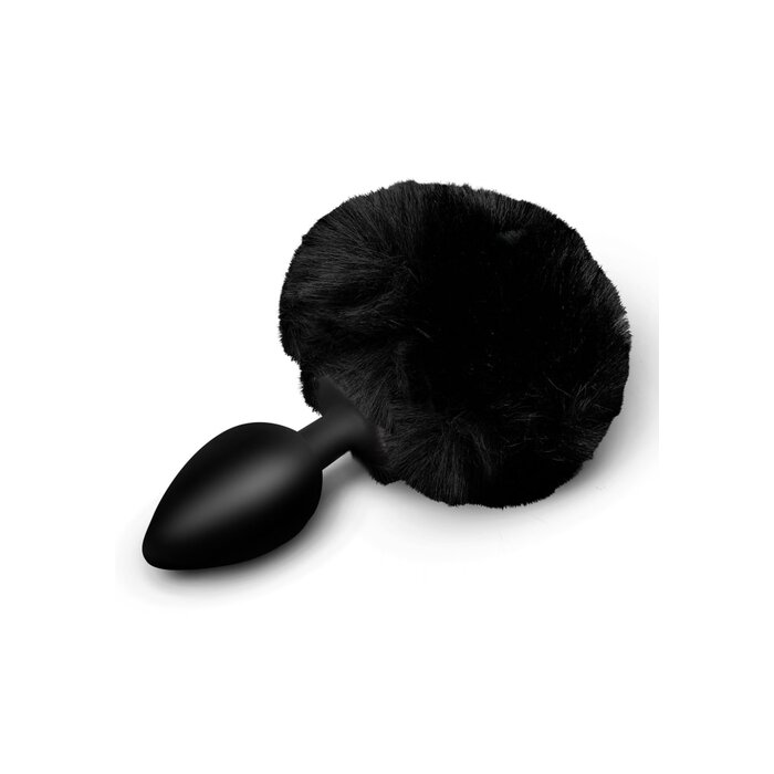 Tailz Fluffy Bunny Tail Silicone Plug - Black