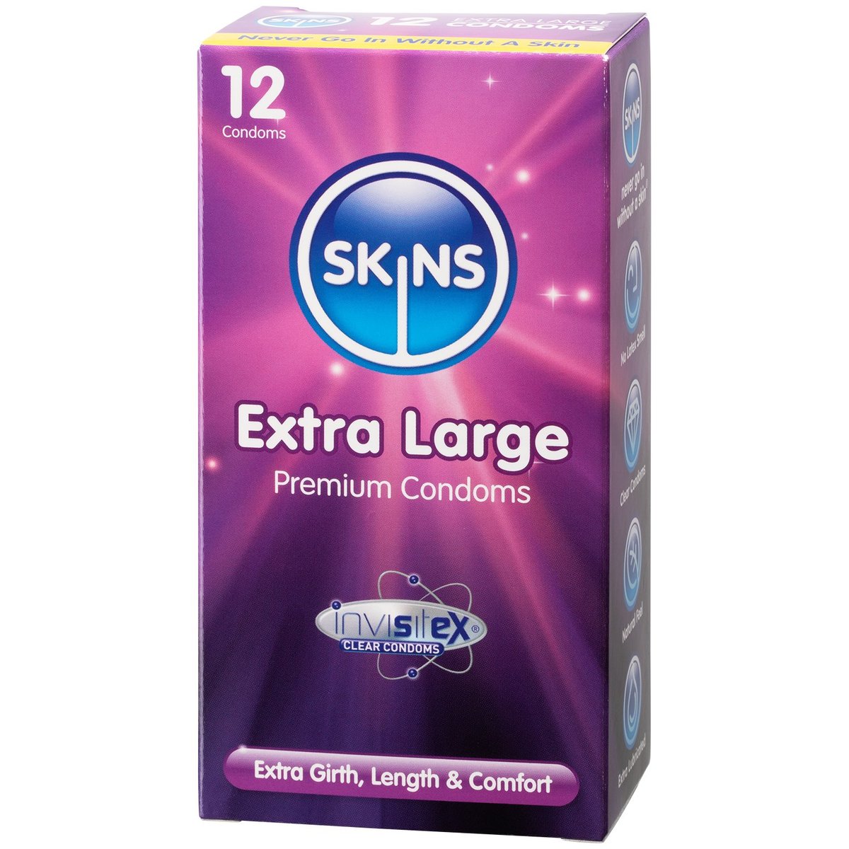 Skins Extra Large Condoms 12 Pack - Clear