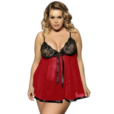 Belle Captivate Plus Size Red Babydoll & G-String - 2XL/3XL
