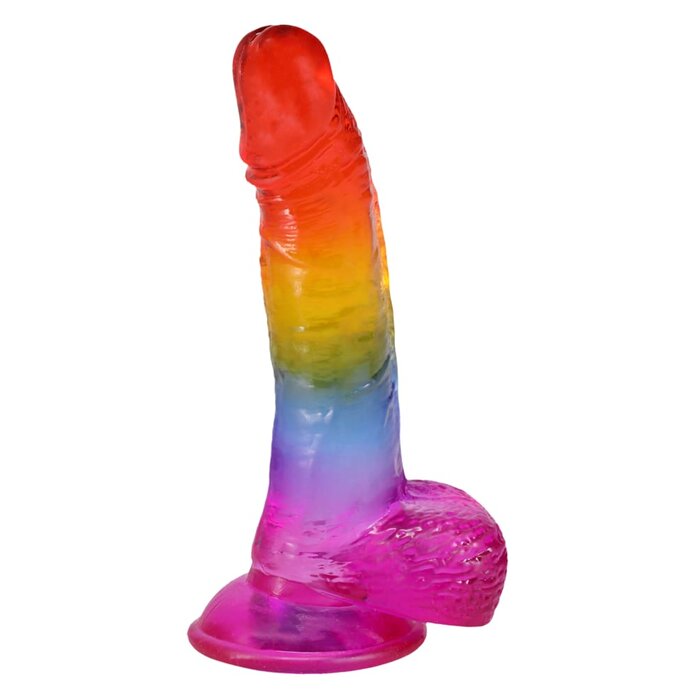 Crystal Jellies® - 8.5 Inch Realistic Cock with Balls - Rainbow