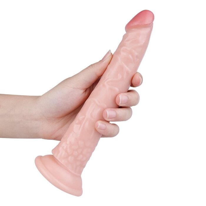 Spanksy Slim 8" Suction Base Dildo in Flesh: Realistic Silicone Pleasure Toy