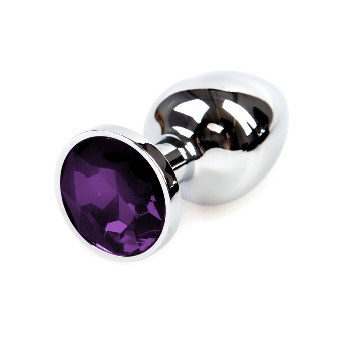 Metal Butt Plug With Purple Jewel