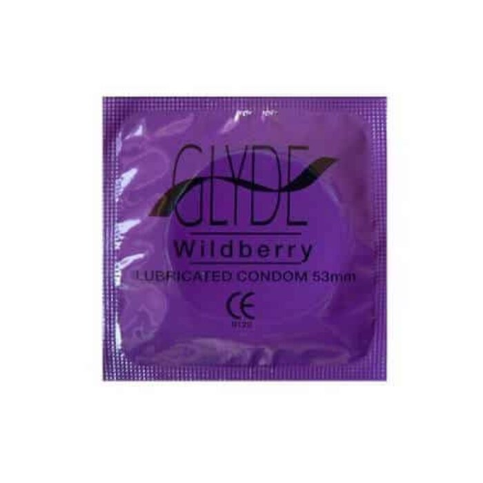 Glyde Ultra Wildberry Flavour Vegan Condoms 100 Bulk Pack