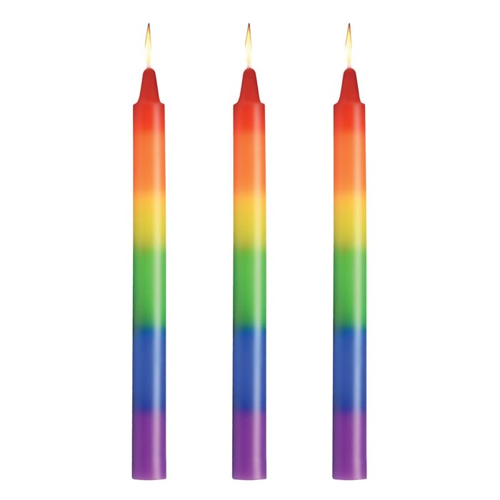 Pride Rainbow Drip Candle Set