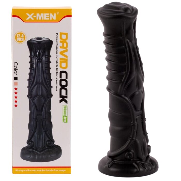 Fantasy Big Black Thick Monster Dildo: 12.4" PVC Anal & Vaginal Toy