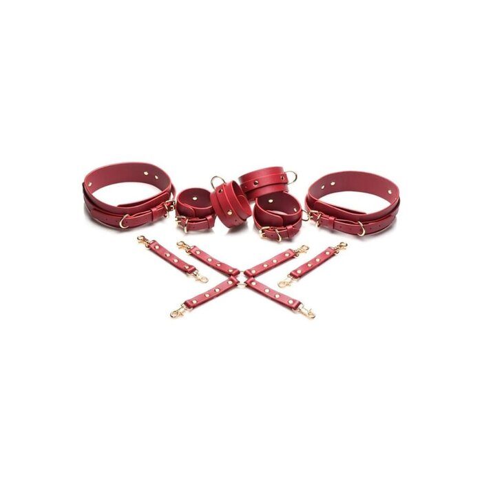 Crimson Captive Thigh, Wrist, Ankle Hog Tie Restraints