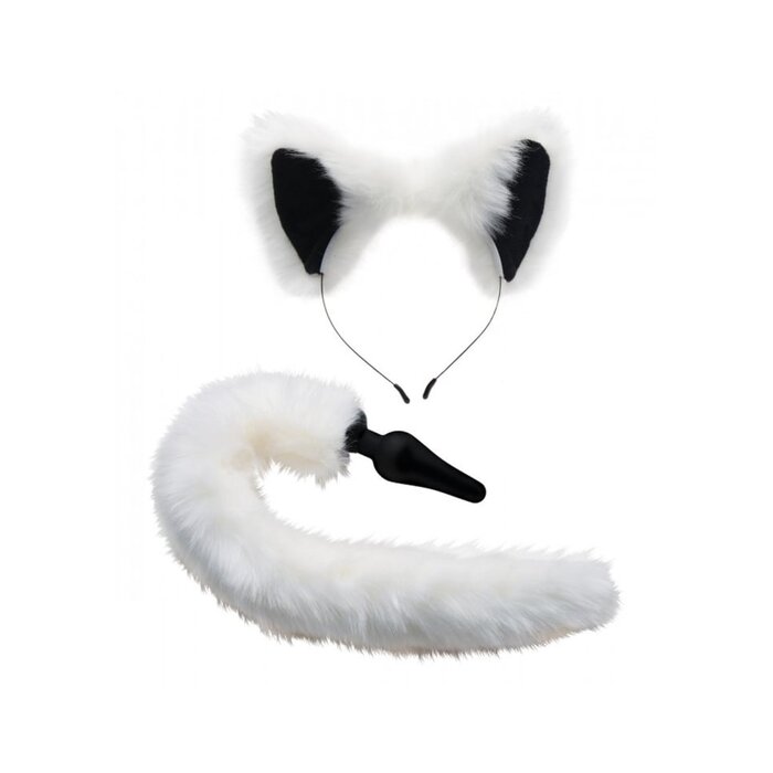 Tailz White Fox Tail Anal Plug and Ears Set