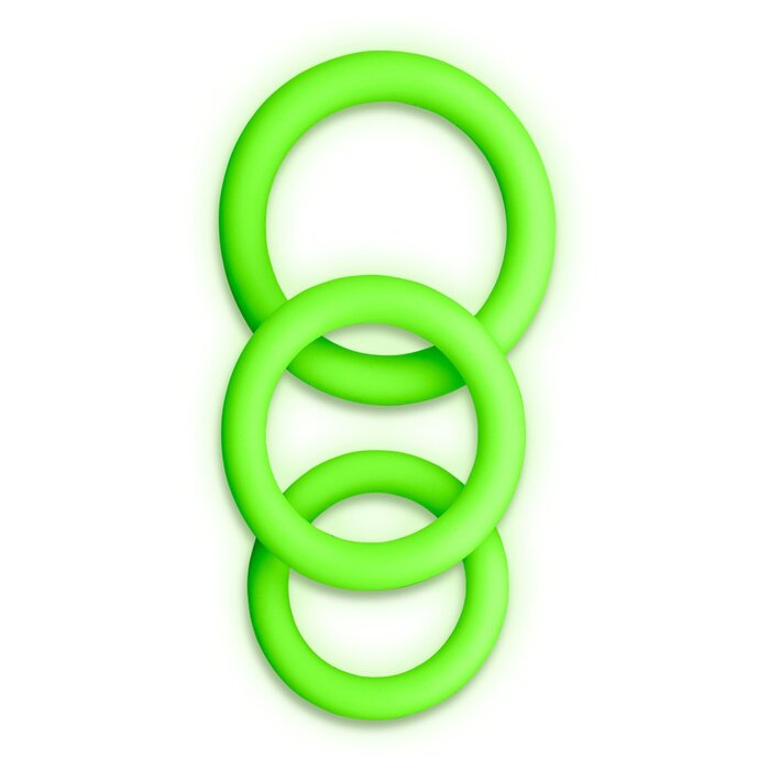 Ouch! Glow in the Dark 3-Piece Cock Ring Set