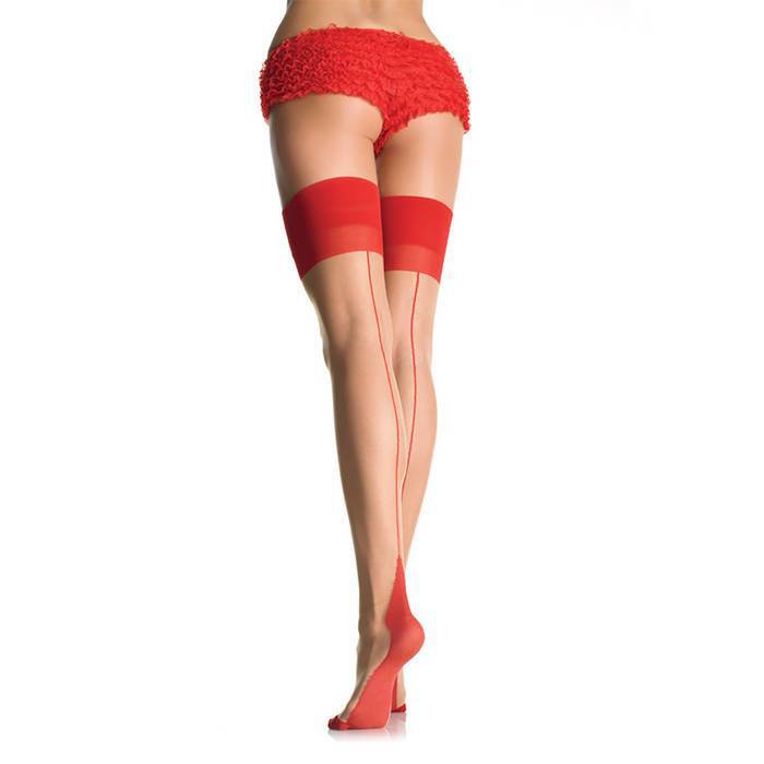 Leg Avenue Red Cuban Heel Two Tone Stockings