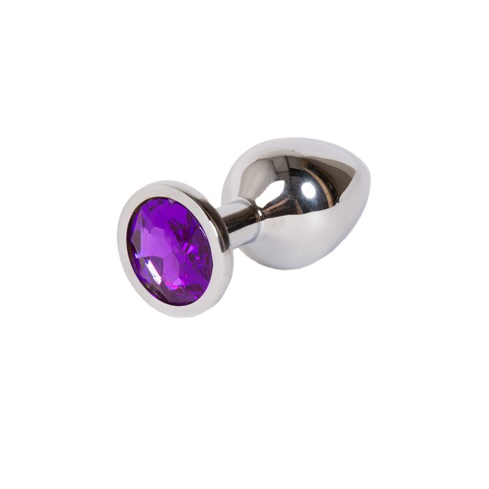 Purple Jewelled Metal Butt Plug