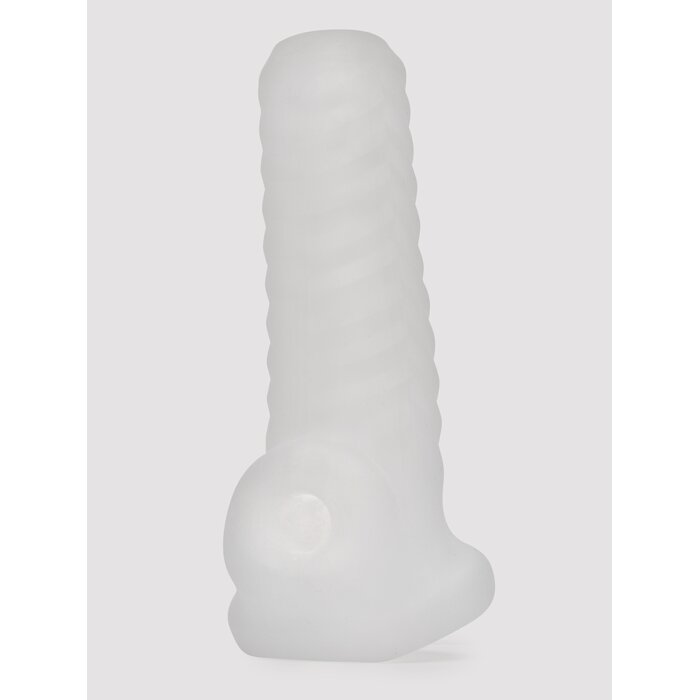 Perfect Fit Open Ended Textured Penis Sleeve - Clear