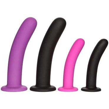 Smooth Talker Silicone Curved Suction Dildo - 7INCH-BLACK