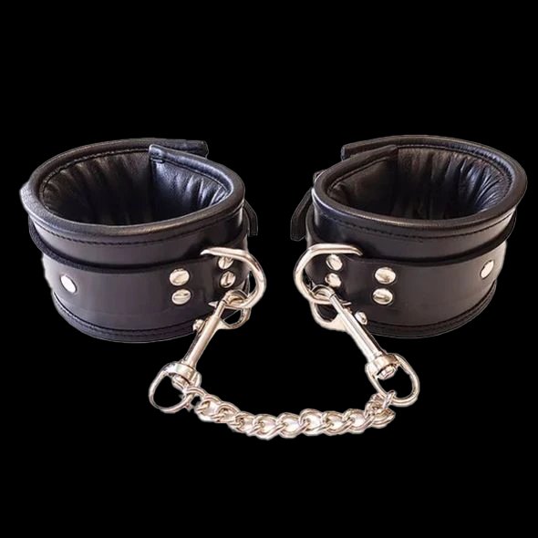 Leather Wrist Cuffs (Padded) Black