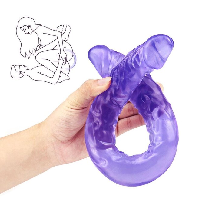 Spanksy 16" Double Ended Dildo in Purple