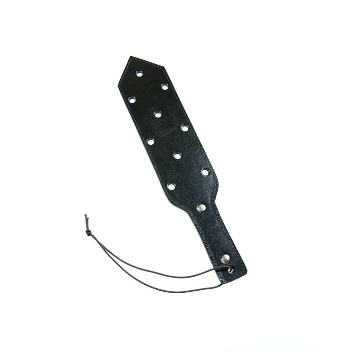 Black Leather Pointed Paddle With Holes
