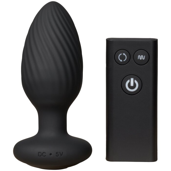 Nexus Tornado Medium Remote Control Rechargeable Rotating Butt Plug - Black