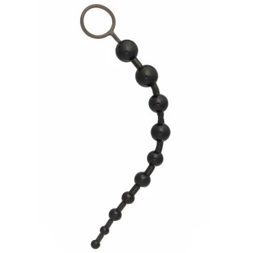 Bead Me Black Anal Beads - 5.3 Inches