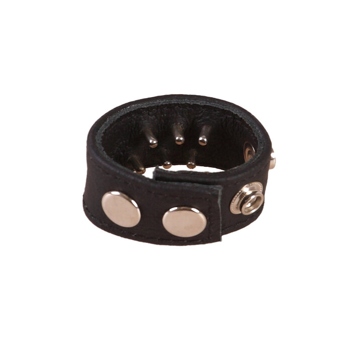 Leather Cock Strap with Stimulators