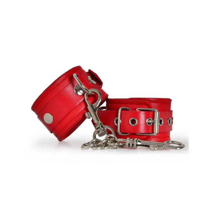 Red Leather Ankle Cuffs