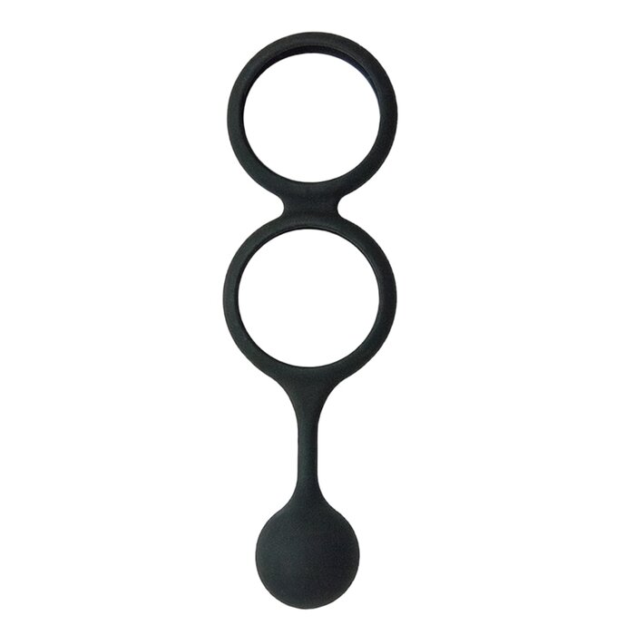 My Cock Ring Scrotum Ring with Weighted Ball Banger - Black
