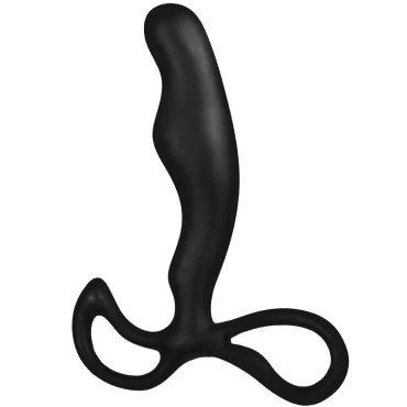 Pro-Excite Black Silicone Prostate Massager - BLACK