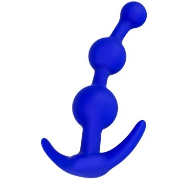 Sapphire Blue Silicone Anchor Anal Beads - 5 Inch