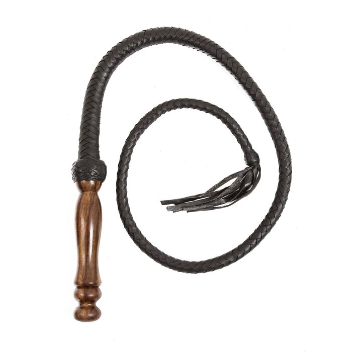 Luxury Wooden Handle Leather Bull Whip