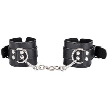 Ravens Hold Black Faux Leather Handcuffs