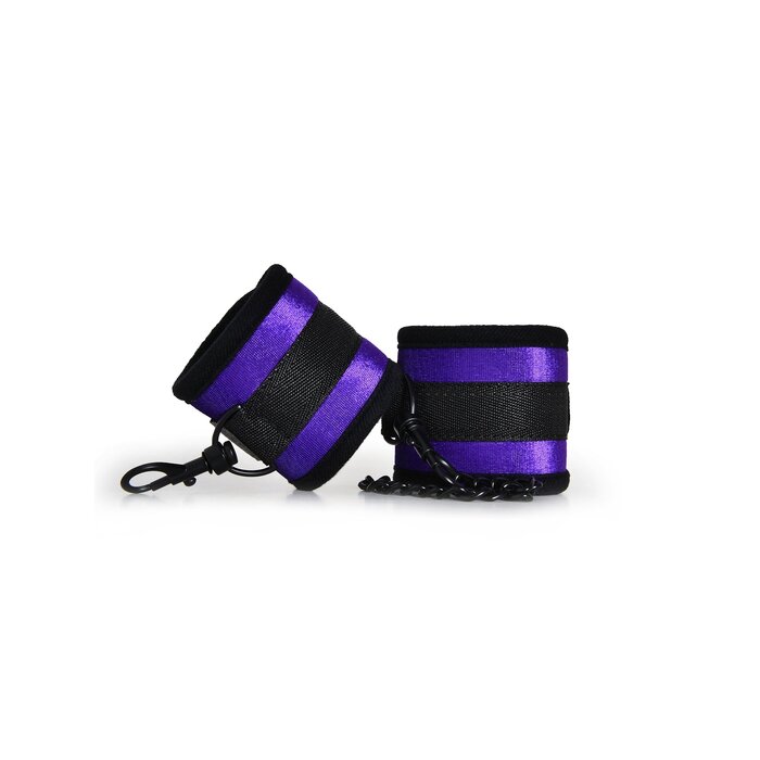 Purple Velvet Ankle Cuffs With Detachable Chain