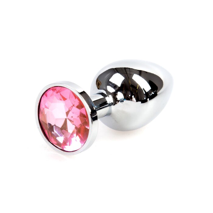 Metal Butt Plug With Pink Jewel