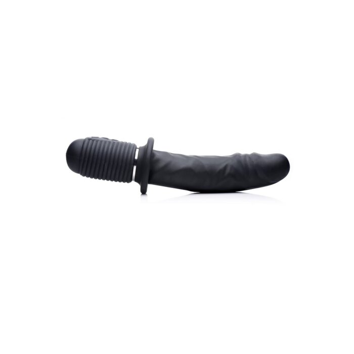 Power Pounder Vibrating and Thrusting Silicone Dildo - Black