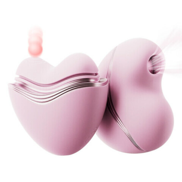 Cutie Heart Clitoral Suction Vibrator with Flapping Sucking Exchangable
