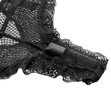 Onyx Eclipse 10-Speed Remote Control Vibrating Black Lace Knickers - L/XL
