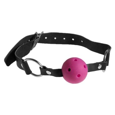 Midnight Whisper Ball Gag With Pink Vented Ball