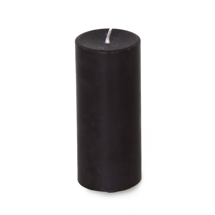 Medium Pillar Low Burning Wax Play Candle Black