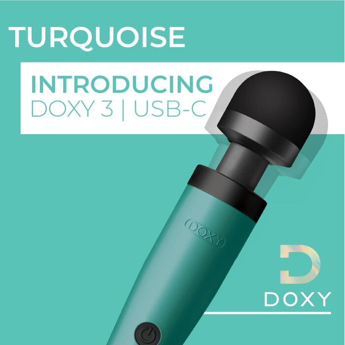 Doxy 3 USB-C Wand Massager in Turquoise: Budget-Friendly Silicone Powerhouse