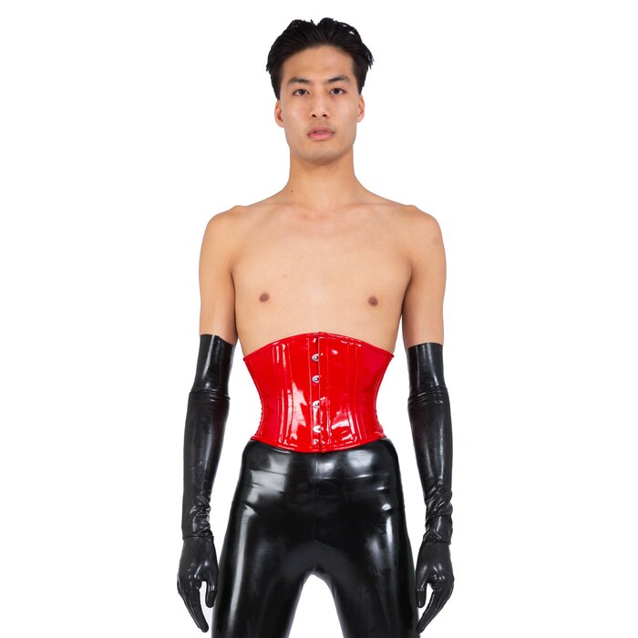 Red PVC Underbust Corset