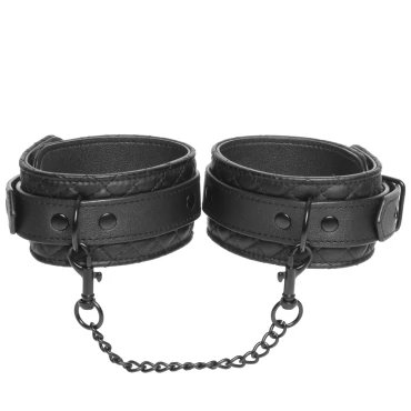 Strictly Business Black Quilted Deluxe Ankle Cuffs