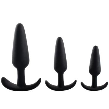 Bucca-Rear Black Slim Anchor Butt Plug - SET