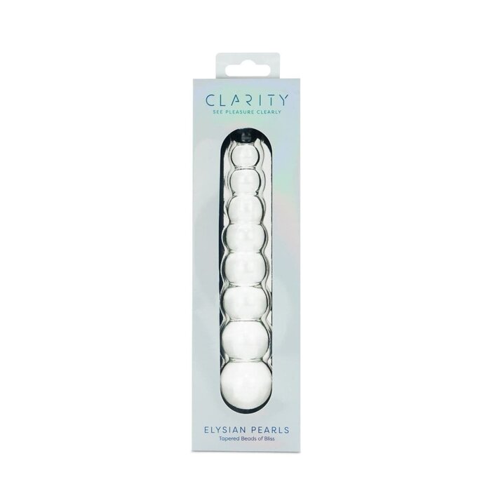 Clarity Elysian Pearls Beaded Glass Dildo: 6.7 Inch Graduated G-Spot Pleasure Stimulation