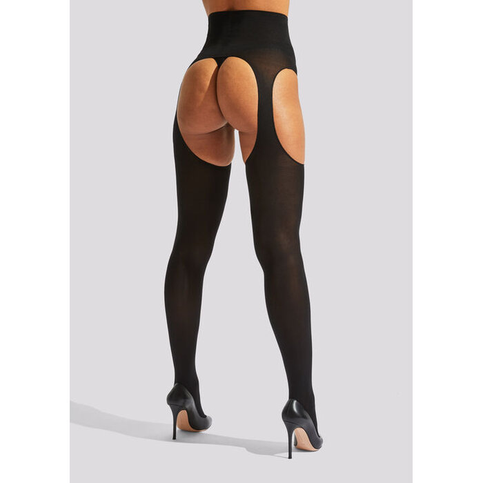 Ann Summers High Waisted Crotchless Tights, Black